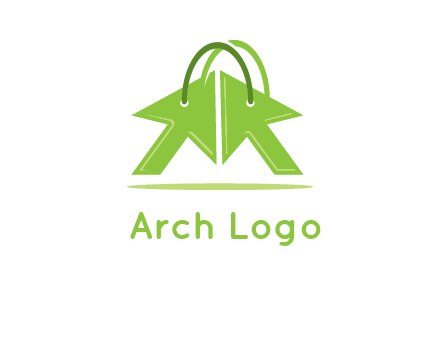 two arrows with bag handle symbol