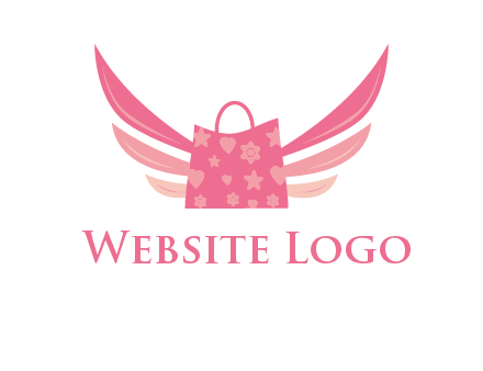 shopping bag with wings logo