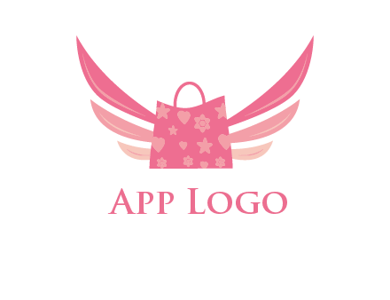 shopping bag with wings logo