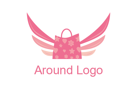 shopping bag with wings logo