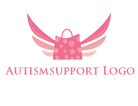 shopping bag with wings logo