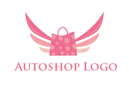 shopping bag with wings logo