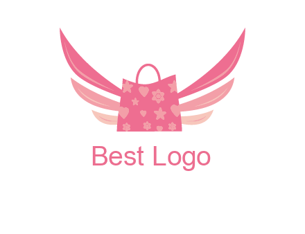 shopping bag with wings logo