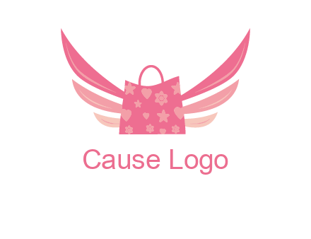 shopping bag with wings logo