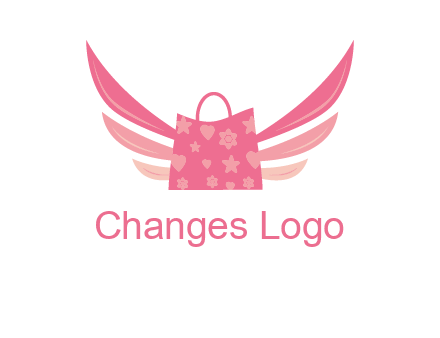 shopping bag with wings logo