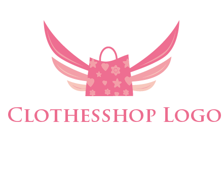 shopping bag with wings logo