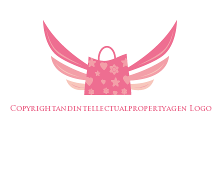 shopping bag with wings logo