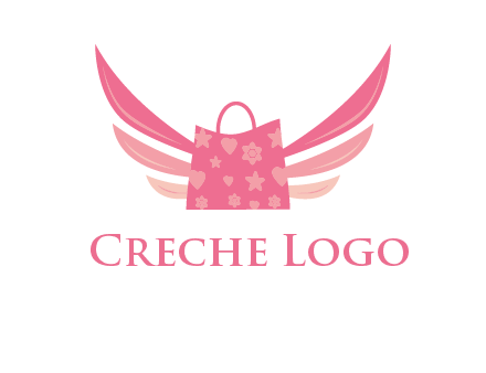 shopping bag with wings logo