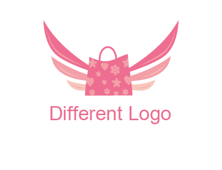 shopping bag with wings logo