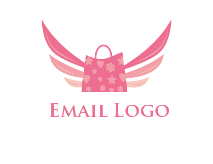 shopping bag with wings logo