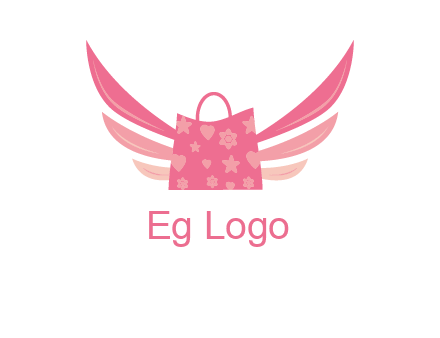 shopping bag with wings logo