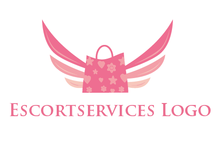 shopping bag with wings logo