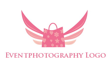 shopping bag with wings logo