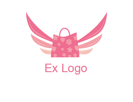 shopping bag with wings logo