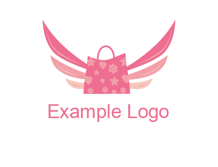 shopping bag with wings logo