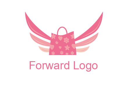 shopping bag with wings logo