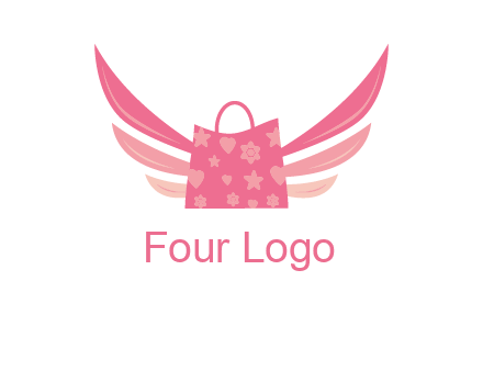 shopping bag with wings logo
