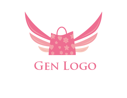 shopping bag with wings logo