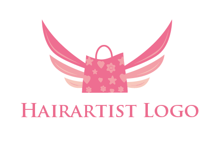 shopping bag with wings logo