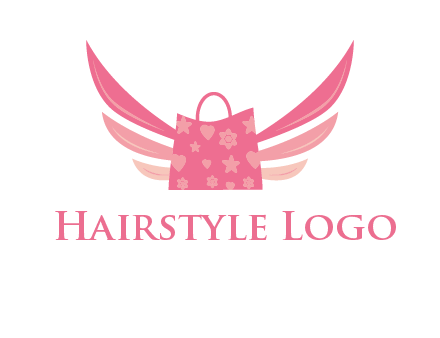 shopping bag with wings logo