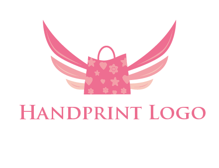 shopping bag with wings logo