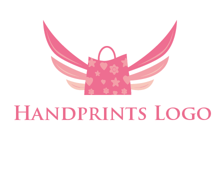 shopping bag with wings logo