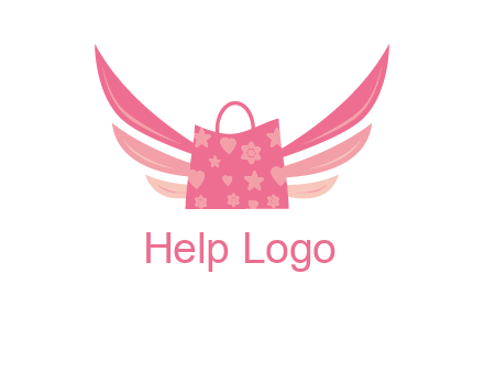 shopping bag with wings logo