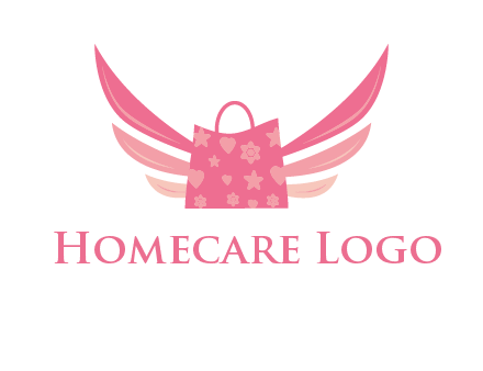 shopping bag with wings logo