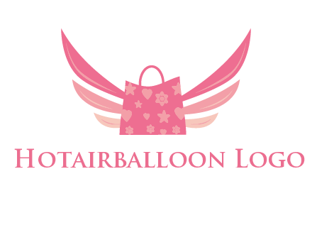 shopping bag with wings logo