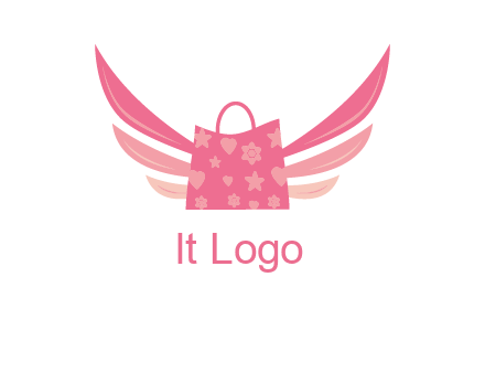shopping bag with wings logo