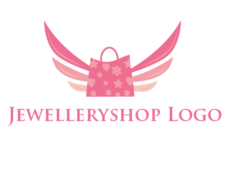 shopping bag with wings logo