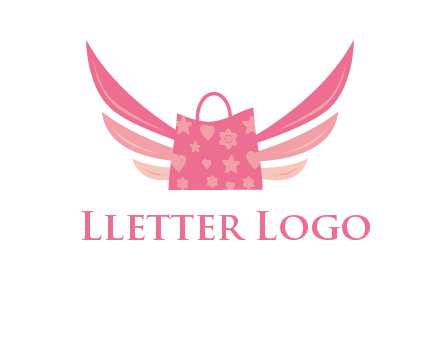 shopping bag with wings logo