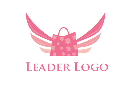 shopping bag with wings logo