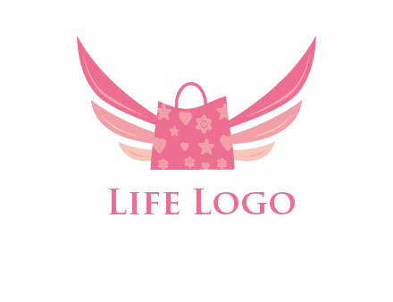 shopping bag with wings logo