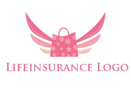 shopping bag with wings logo