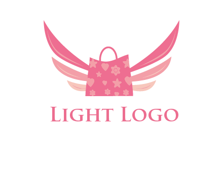 shopping bag with wings logo