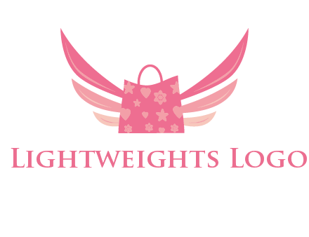 shopping bag with wings logo