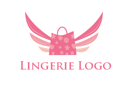 shopping bag with wings logo