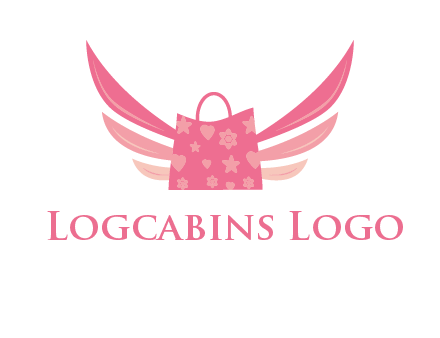 shopping bag with wings logo