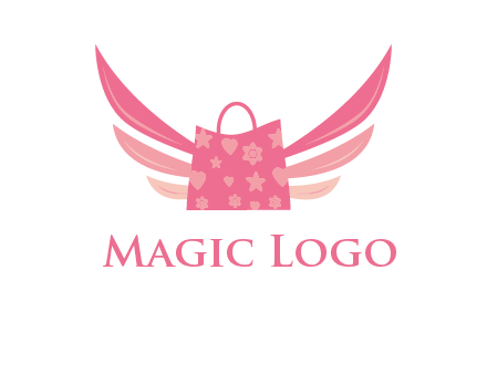 shopping bag with wings logo