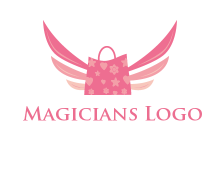 shopping bag with wings logo