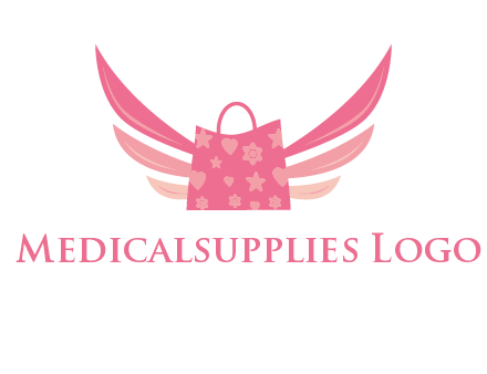 shopping bag with wings logo