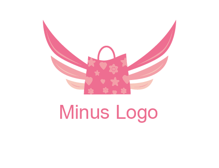 shopping bag with wings logo