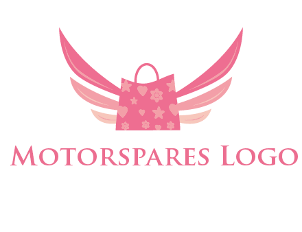 shopping bag with wings logo