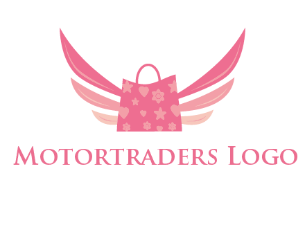 shopping bag with wings logo