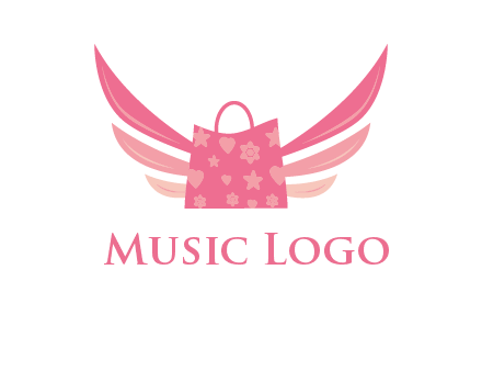 shopping bag with wings logo