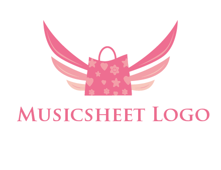 shopping bag with wings logo