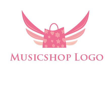 shopping bag with wings logo