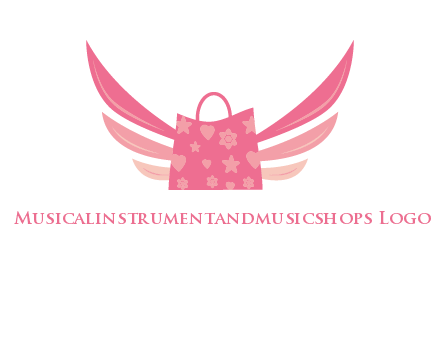 shopping bag with wings logo