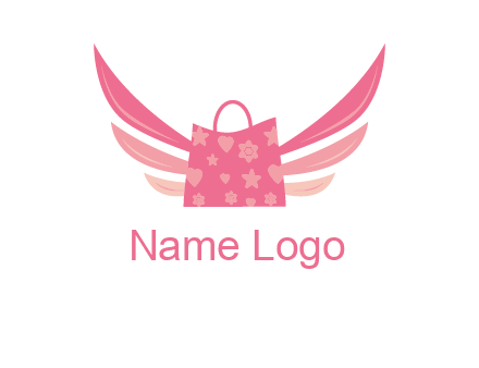 shopping bag with wings logo